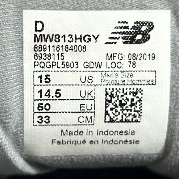 New Balance 813 MW813HGY Men\'s Size 15 Gray Leather Athletic Walking Shoes Used
